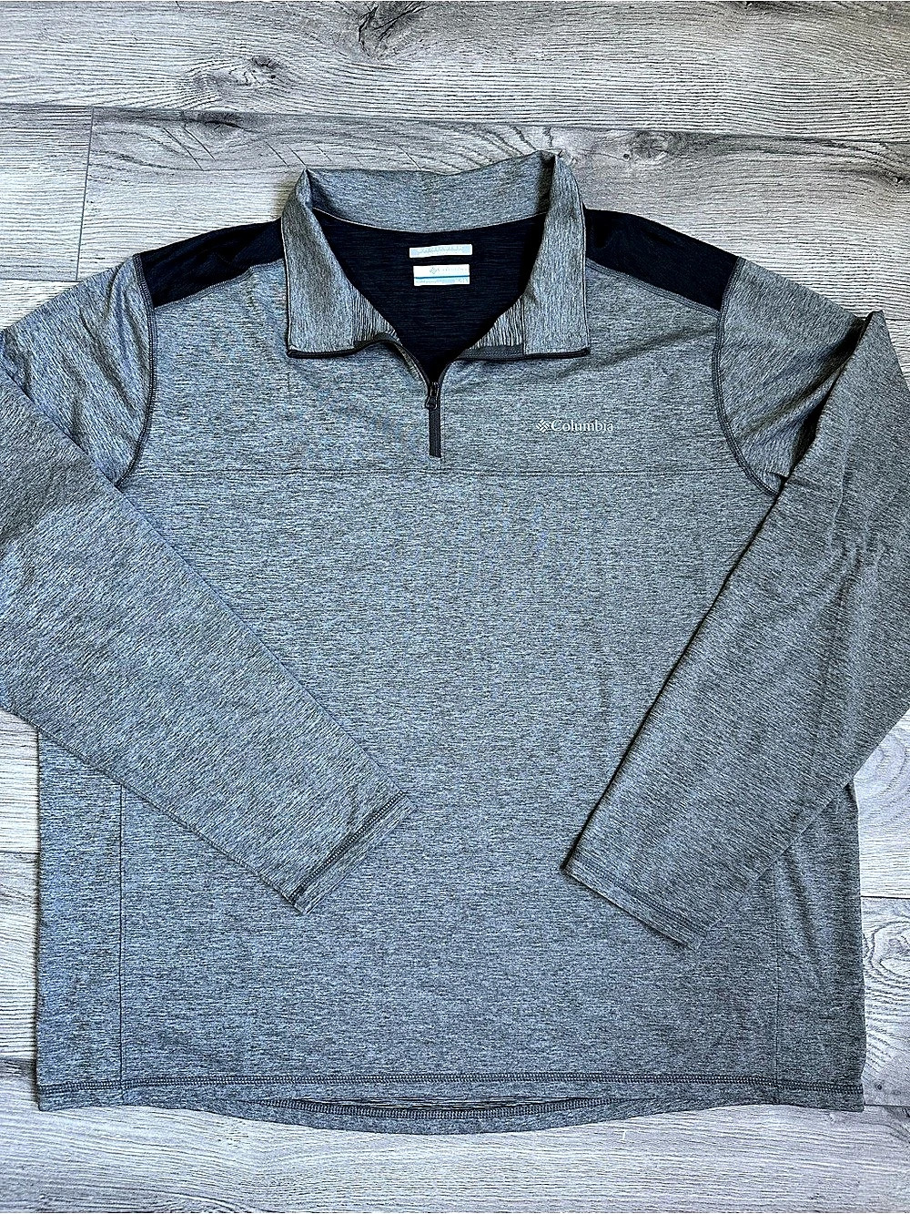 Columbia Omni-Wick Quarter-Zip Pullover Gray & Black XL